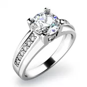 Zásnubný prsteň biele zlato 585/1000 prírodný diamant 0,19 ct G/SI ZP-10816D