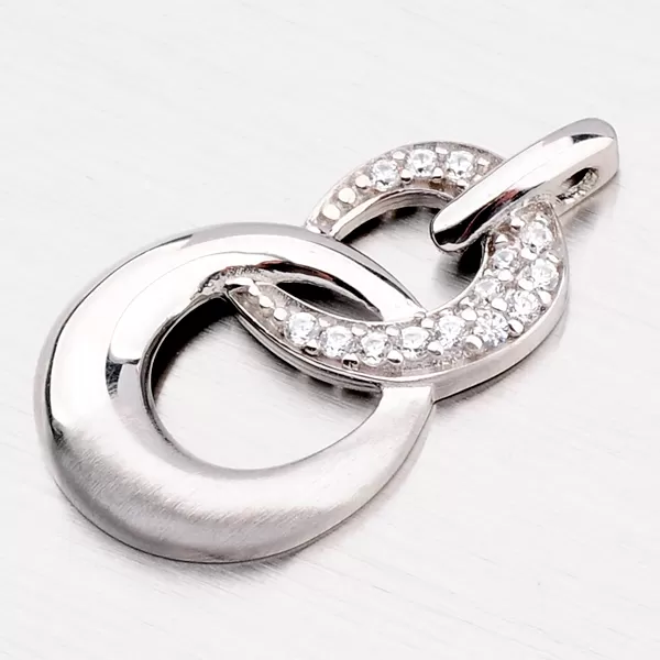 Strieborný prívesok so zirkónmi ZS-011/P-OKS