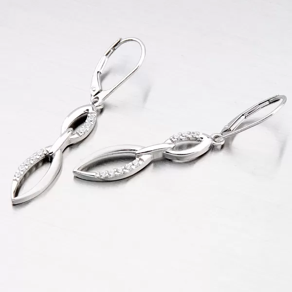 Dámske náušnice so zirkónmi OKP-365/MP-OKS