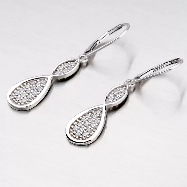 Visiace náušnice so zirkónmi ZS-026/E-OKS