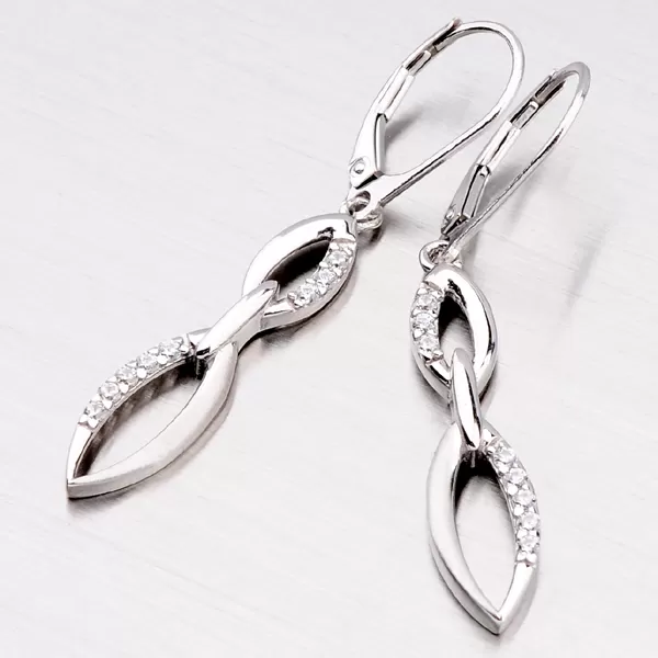 Dámske náušnice so zirkónmi OKP-365/MP-OKS