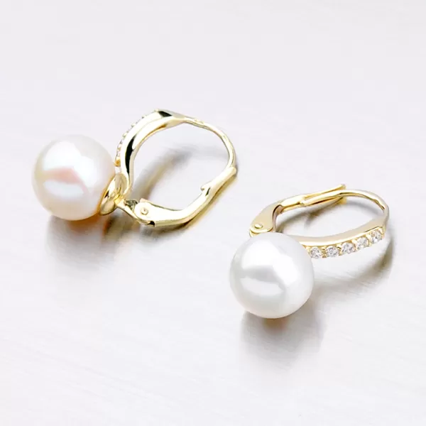 Perlové náušnice so zirkónmi 52NK-3122ZL