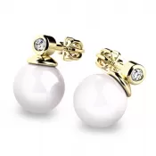 Náušnice s perlou a diamantmi 10869-ZL-DIA