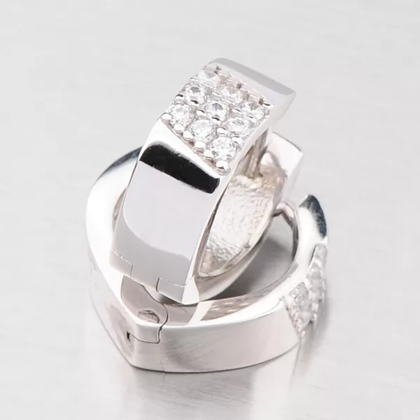 Dámske náušnice strieborné 925 zirkónové kruhy s OKP-156/P-OKS