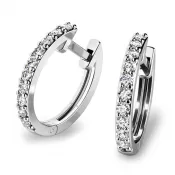 Dámske náušnice biele zlato 585/1000 prírodný diamant 0.300 ct G/SI briliantové kruhy 10863-B-DIA