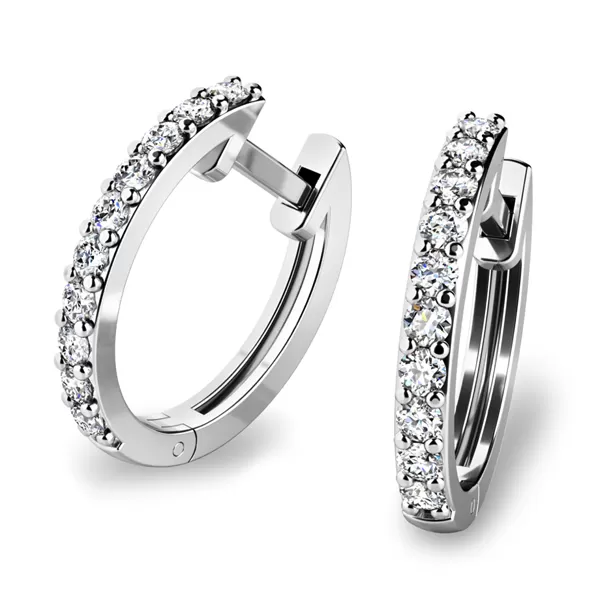 Dámske náušnice biele zlato 585/1000 prírodný diamant 0.300 ct G/SI briliantové kruhy 10863-B-DIA