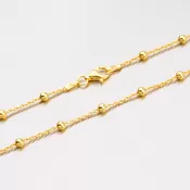 Strieborná pozlátená retiazka s guličkami 92003043-11-SLX