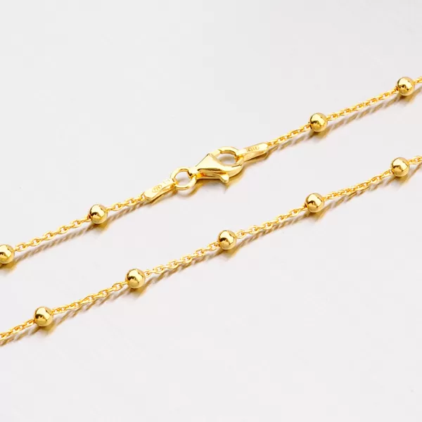 Strieborná pozlátená retiazka s guličkami 92003043-11-SLX