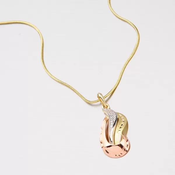 Zlatý prívesok so zirkónmi 53P-3110