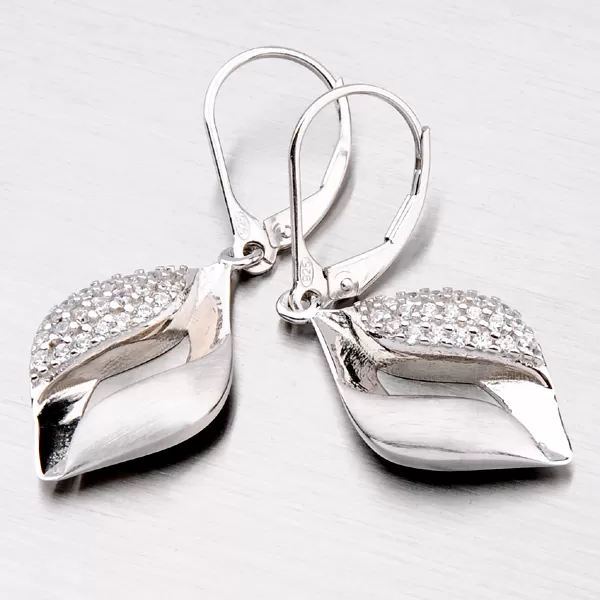 Strieborné náušnice so zirkónmi ZS-161/E-OKS