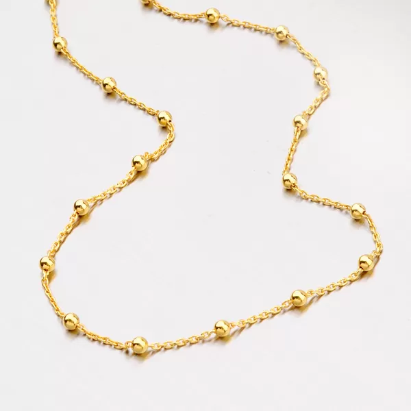 Strieborná pozlátená retiazka s guličkami 92003043-11-SLX