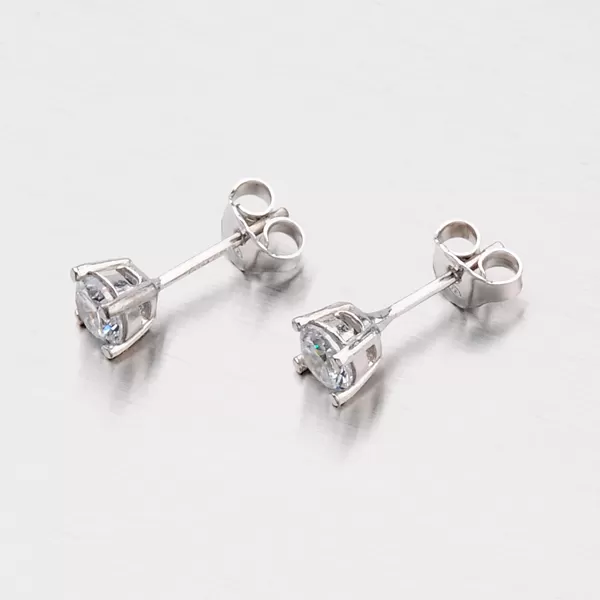 Strieborné náušnice - kôstky so zirkónmi M6761B