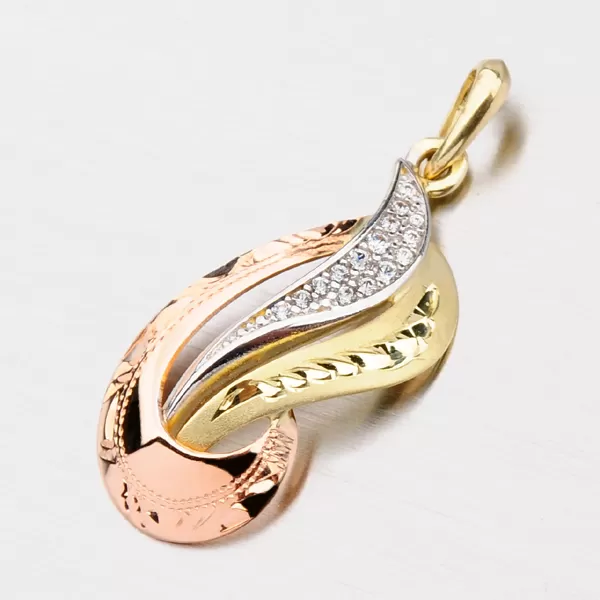 Zlatý prívesok so zirkónmi 53P-3110