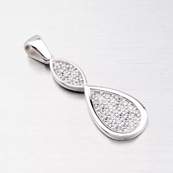 Strieborný prívesok so zirkónmi ZS-026/P-OKS