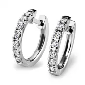 Dámske náušnice biele zlato 585/1000 prírodný diamant 0,308 ct G/SI kruhy 10838-B-DIA