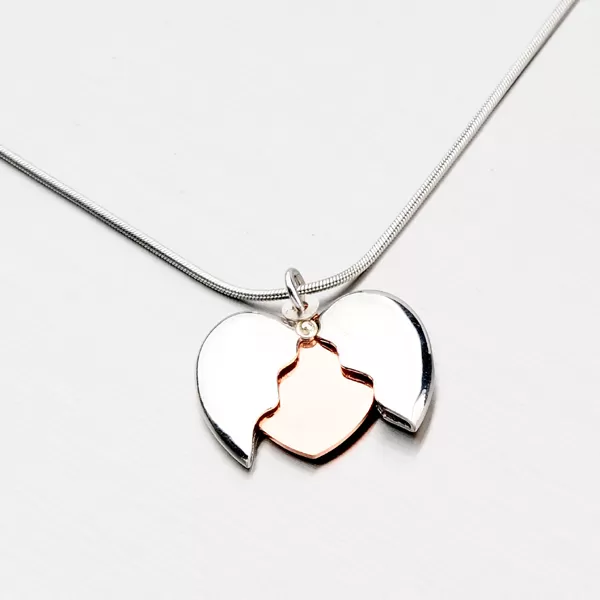 Strieborné pozlátené srdce P1602988-0940-SLX