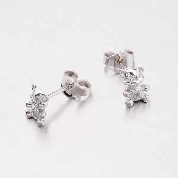 Strieborné náušnice - kôstky s medvedíkmi M604564