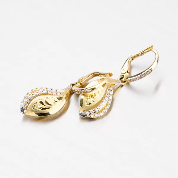 Zlaté náušnice so zirkónmi 52NK-3117