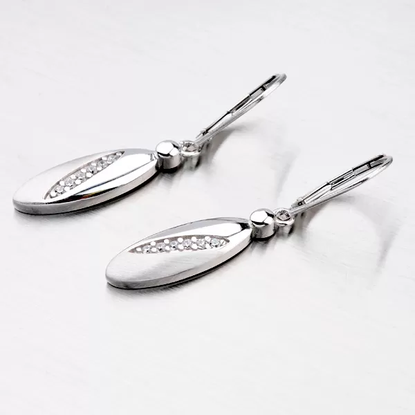 Dámske strieborné 925 zirkónové náušnice s príveskom ZS-032/E-OKS