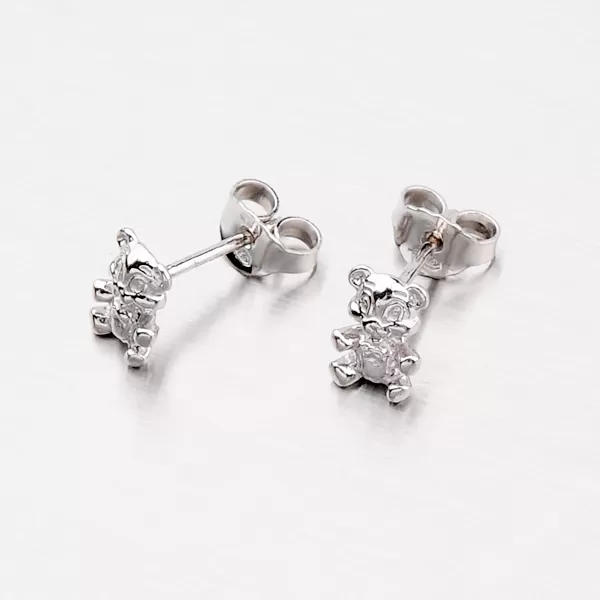 Strieborné náušnice - kôstky s medvedíkmi M604564