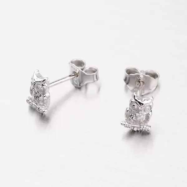 Strieborné náušnice - kôstky so malej sovy M604567