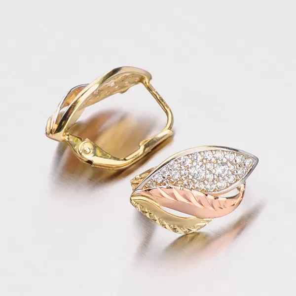 Zlaté náušnice klasik so zirkónmi 52NK-2992