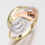 Zlatý prsteň so zirkónmi 51P-3112