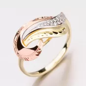 Zlatý prsteň so zirkónmi 51P-3109