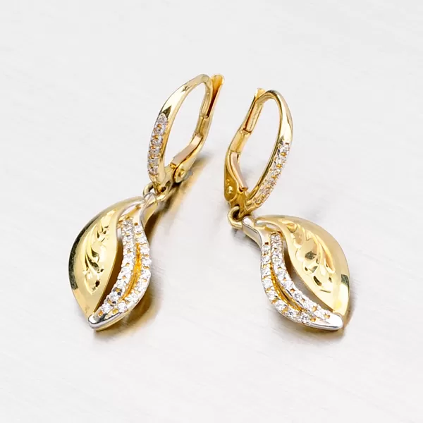 Zlaté náušnice so zirkónmi 52NK-3117