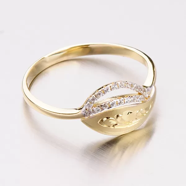 Zlatý prsteň klasik so zirkónmi 51P-3115