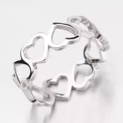 Strieborný prsteň so srdiečkami HK-623-OKS