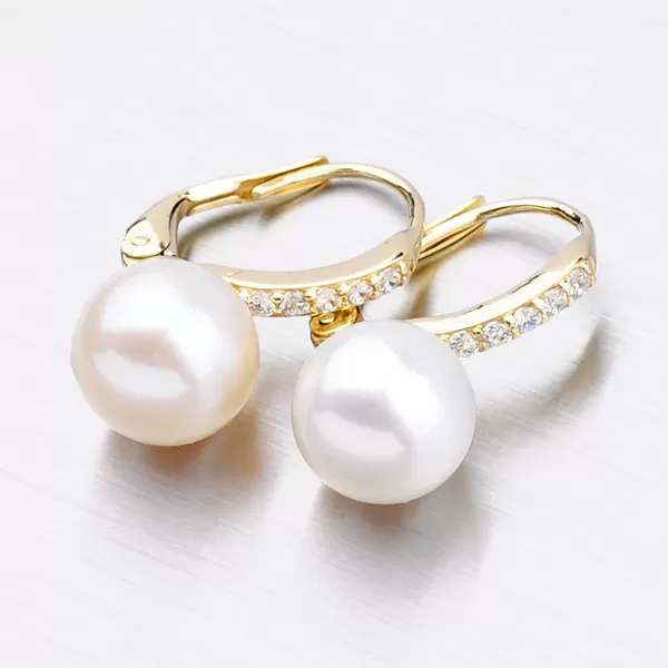 Perlové náušnice so zirkónmi 52NK-3122ZL