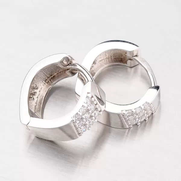 Dámske náušnice strieborné 925 zirkónové kruhy s OKP-156/P-OKS