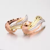 Zlaté náušnice klasik so zirkónmi 52NK-3111