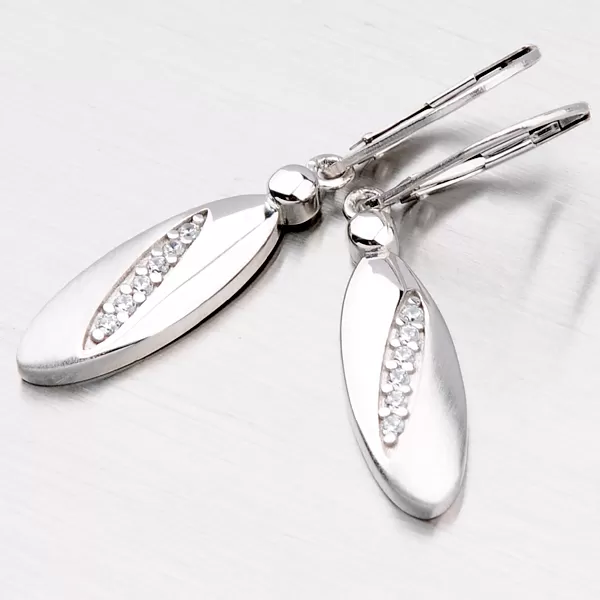 Dámske strieborné 925 zirkónové náušnice s príveskom ZS-032/E-OKS