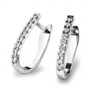 Dámske náušnice biele zlato 585/1000 prírodný diamant 0,240 ct G/SI kruhy 10862-B-DIA
