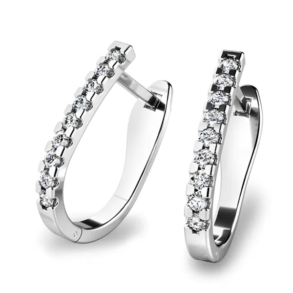 Dámske náušnice biele zlato 585/1000 prírodný diamant 0,240 ct G/SI kruhy 10862-B-DIA