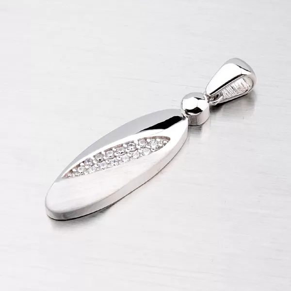 Strieborný prívesok so zirkónmi ZS-032/P-OKS