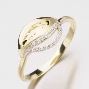 Zlatý prsteň klasik so zirkónmi 51P-3115