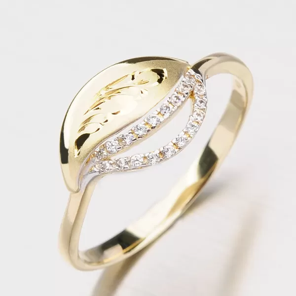 Zlatý prsteň klasik so zirkónmi 51P-3115