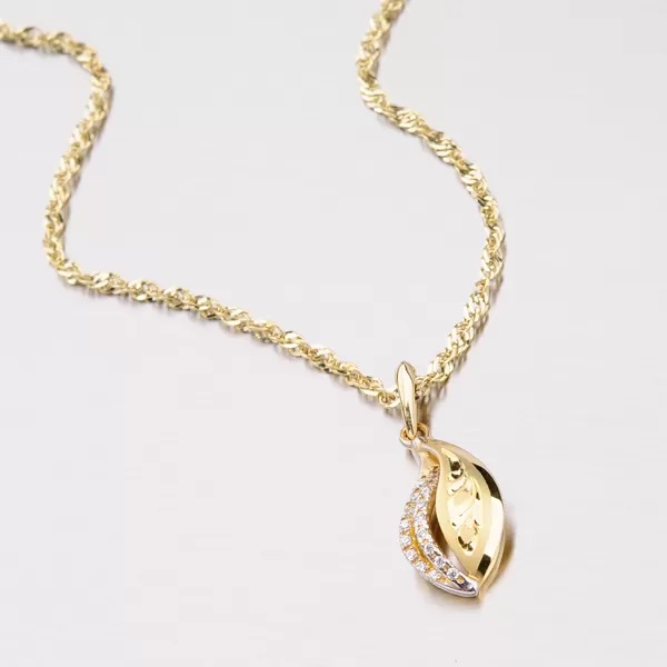 Zlatý prívesok so zirkónmi 53P-3116