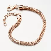 Strieborný ružovo pozlátený náramok B1300511-1264-SLX