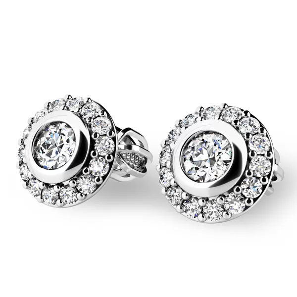 Diamantové náušnice kôstky 10822-B-DIA