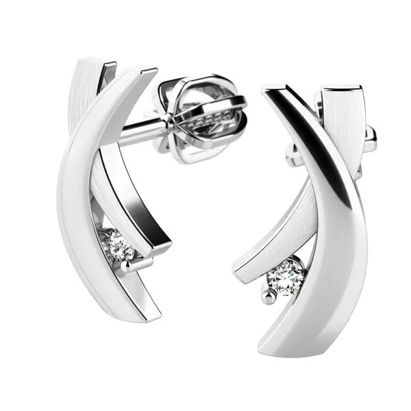 Náušnice s diamantmi 10854-B-DIA