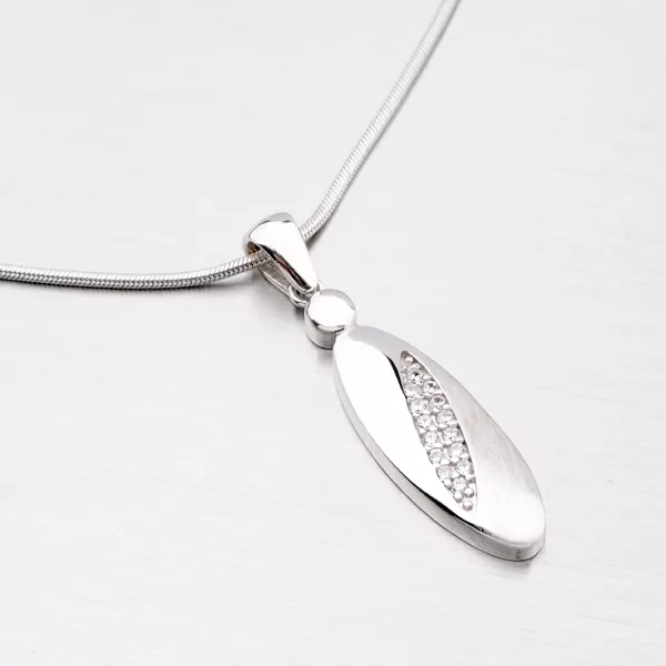 Strieborný prívesok so zirkónmi ZS-032/P-OKS