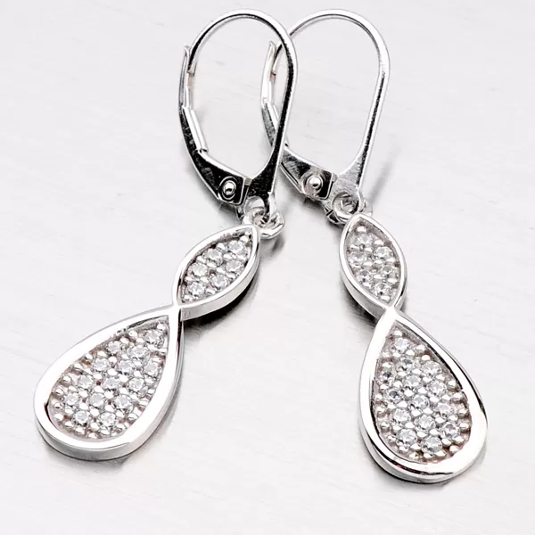 Visiace náušnice so zirkónmi ZS-026/E-OKS