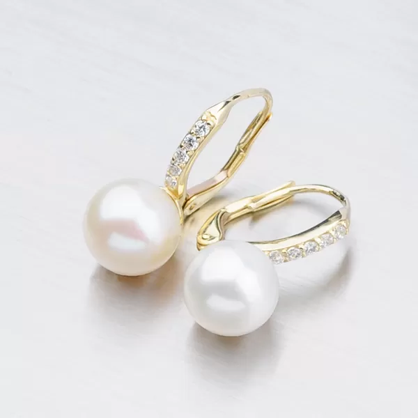 Perlové náušnice so zirkónmi 52NK-3122ZL