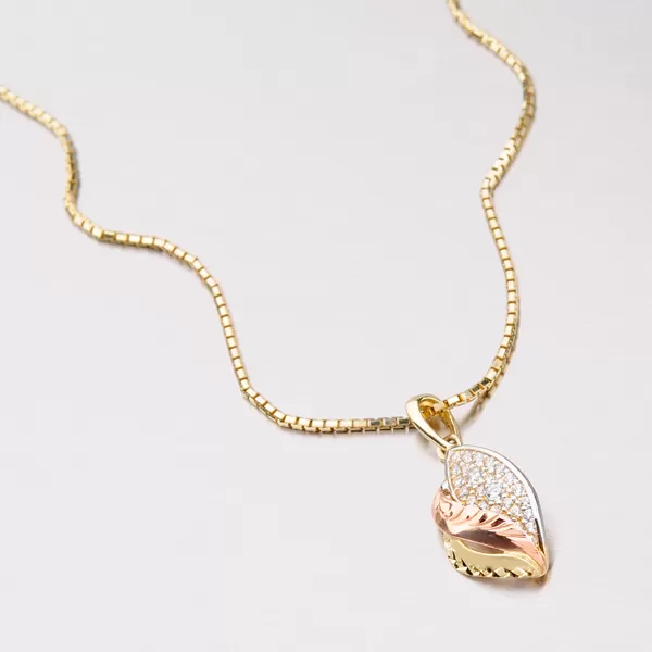 Zlatý prívesok klasik so zirkónmi 53P-3130