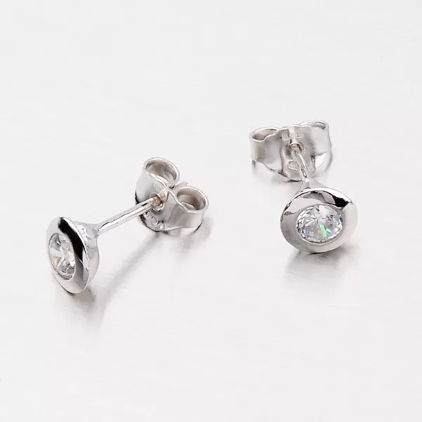 Strieborné náušnice - kôstky so zirkónmi MORM1445D4