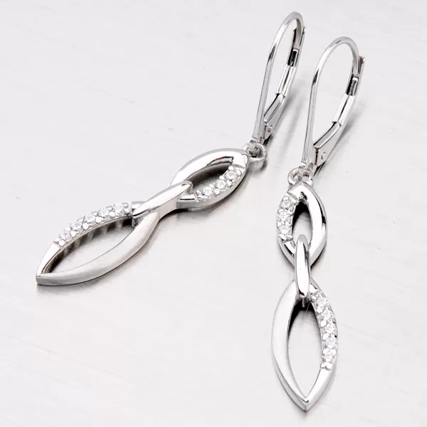 Dámske náušnice so zirkónmi OKP-365/MP-OKS